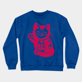 Lucky Waving Cat Crewneck Sweatshirt